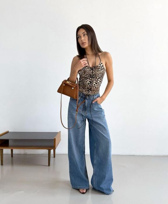 Корсет на шнурівці Rikky Hype, леопардовий принт