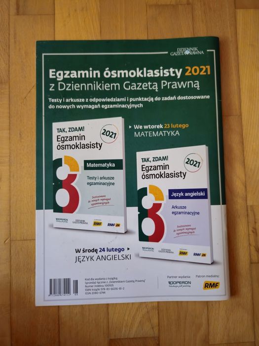 TAK, ZDAM! Egzamin ósmoklasisty j. polski testy i arkusze
Wyd. Operon
