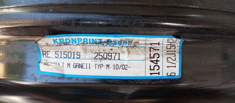 4x felgi stalowe  np. do renault  ET45  61/2Jx15H2               4x100