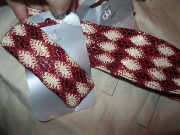 Повязка на волосы заколка под кожу черная и бордо франция стеганная