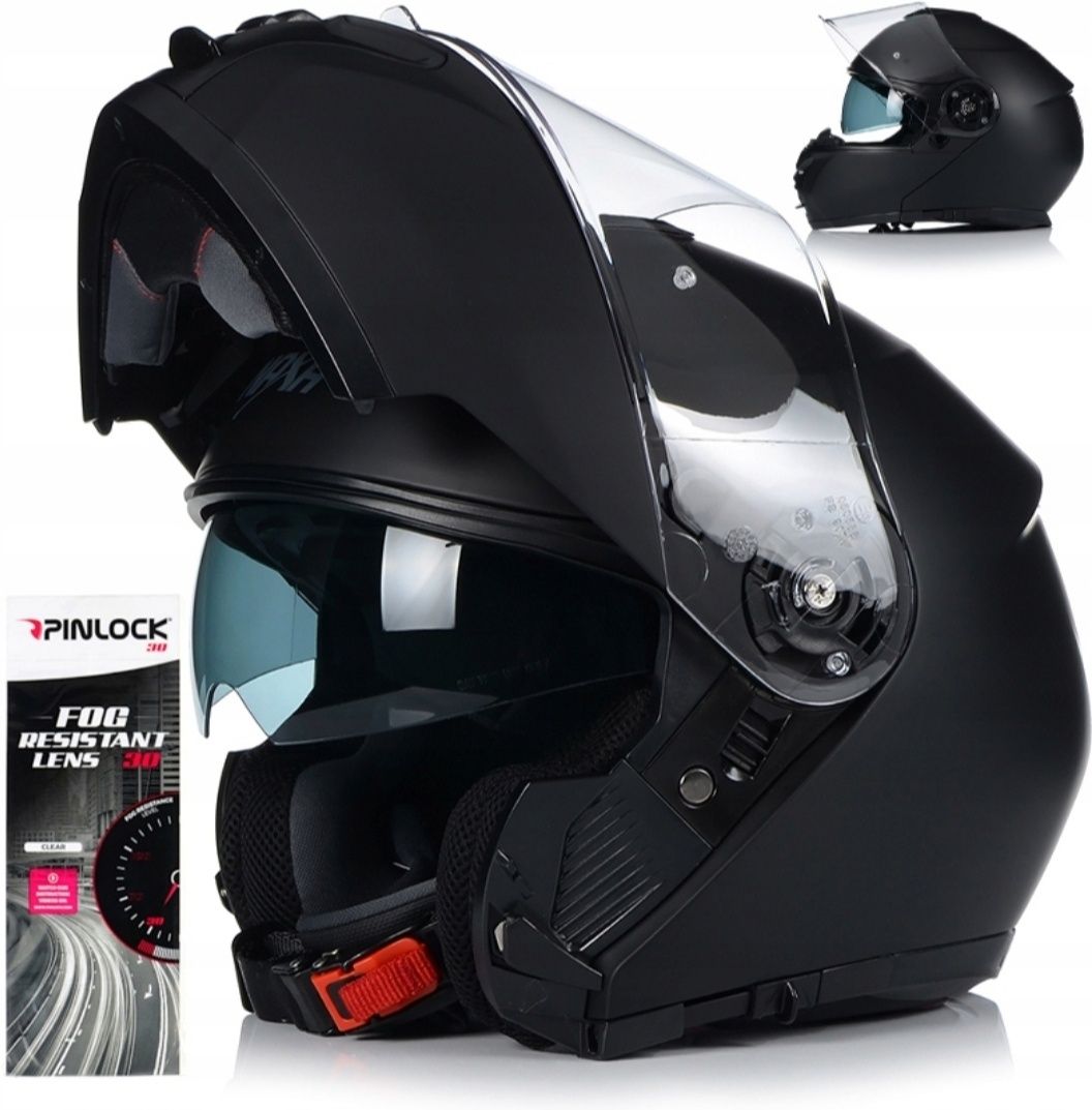 Kask Motocyklowy Naxa FO4/B czarny + Pinlock