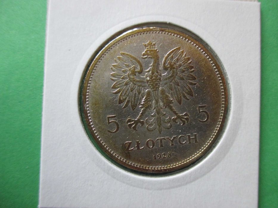 Srebrna moneta 5 zł z 1928 r. NIKE , BZM. Oryginał !!!