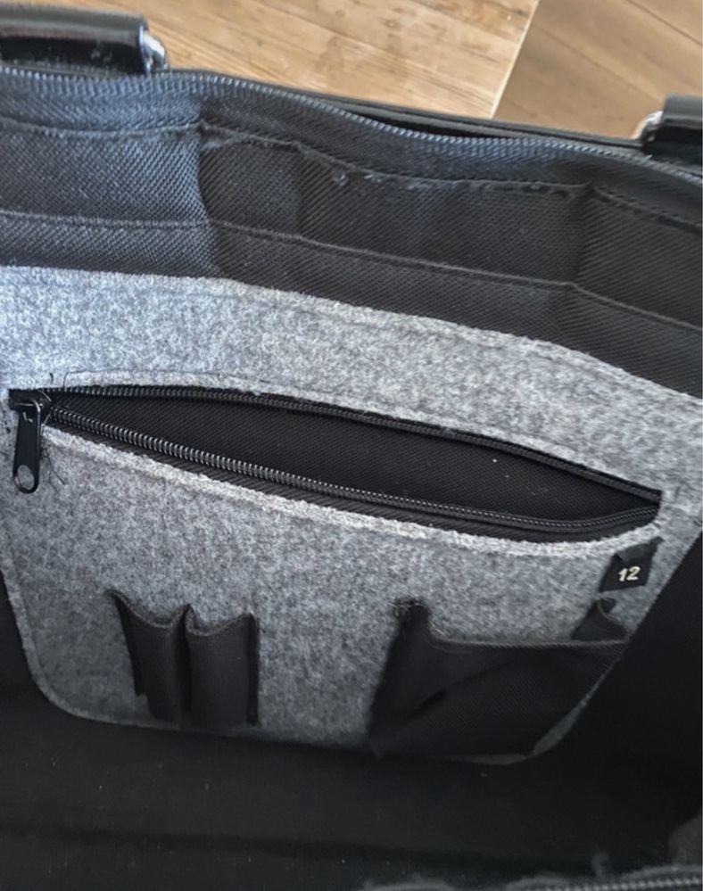 Torebka filcowa filc szara felt bag folkowa folklor