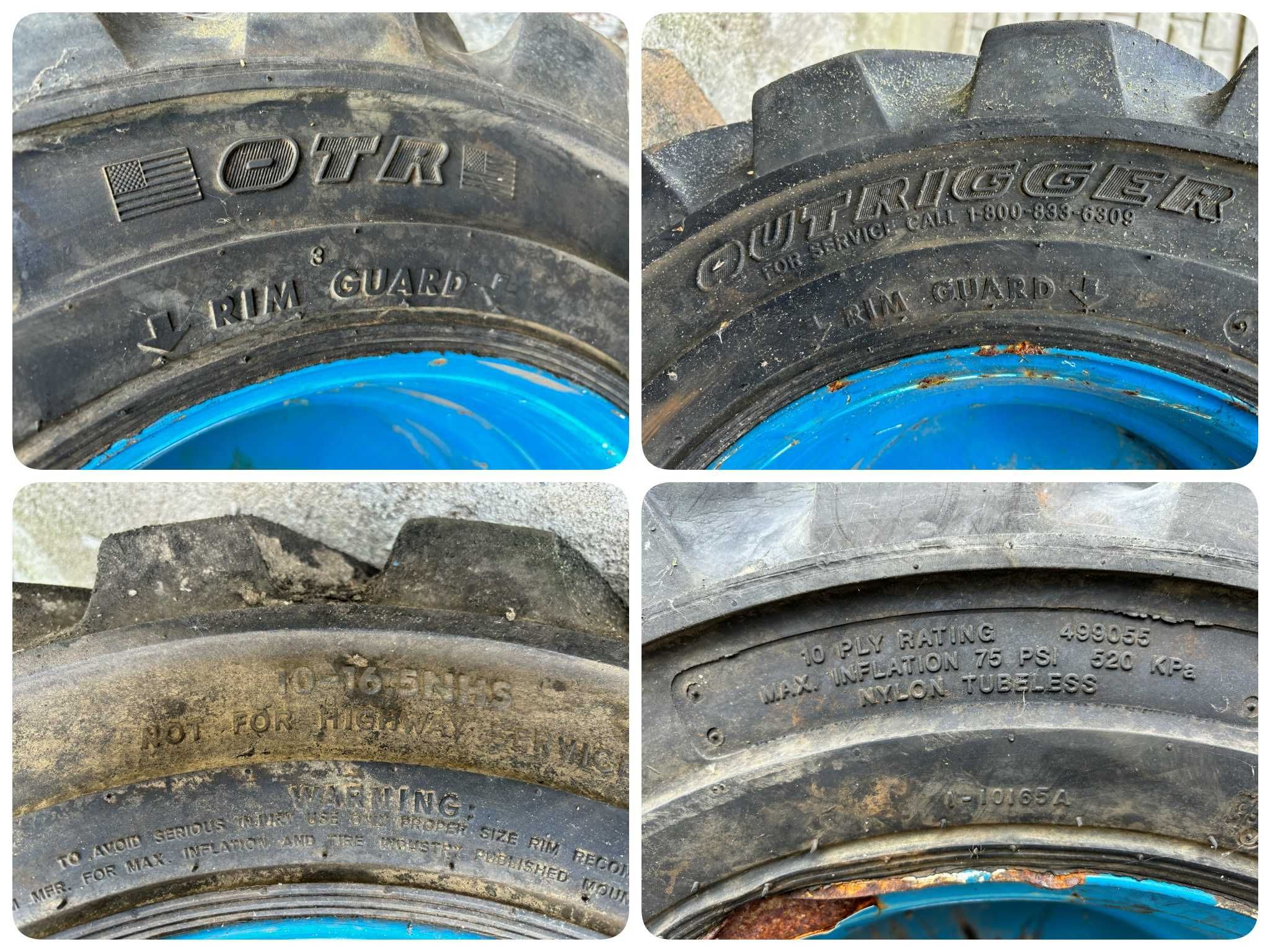 Opona Koło 10-16.5 10/16.5 10X16.5 OTR OUTRIGGER 10PR 60% PEŁNA CAŁA!