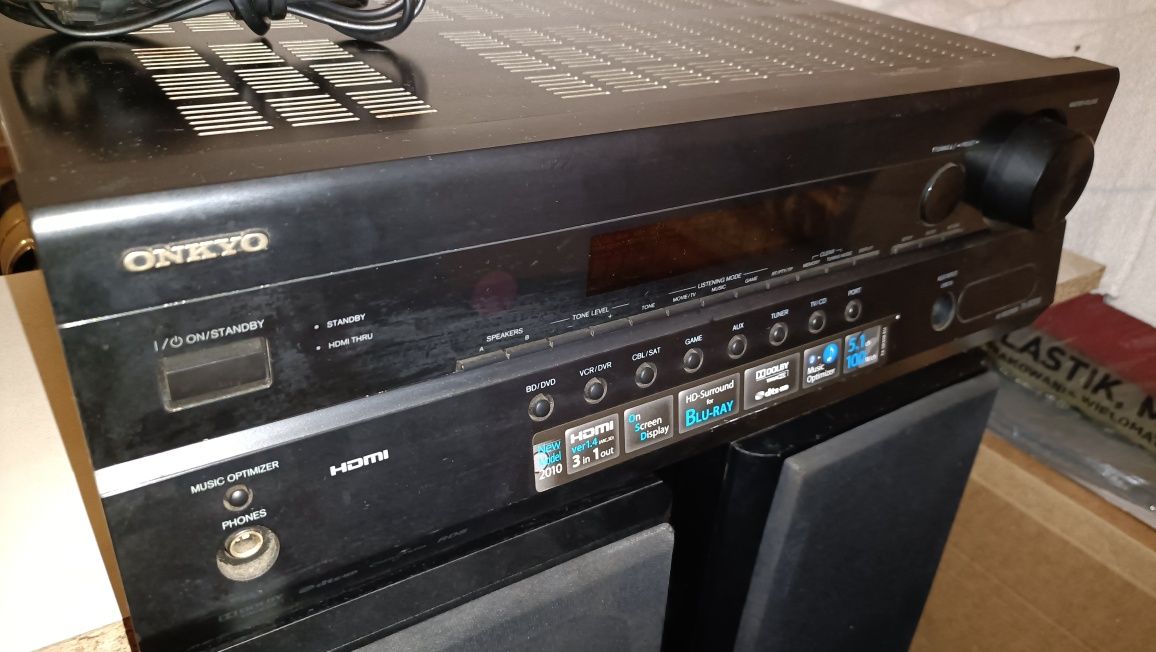 Amplituner wzmacniacz Kino Domowe Onkyo TX-SR 308 HDMI, 3D z Radiem FM