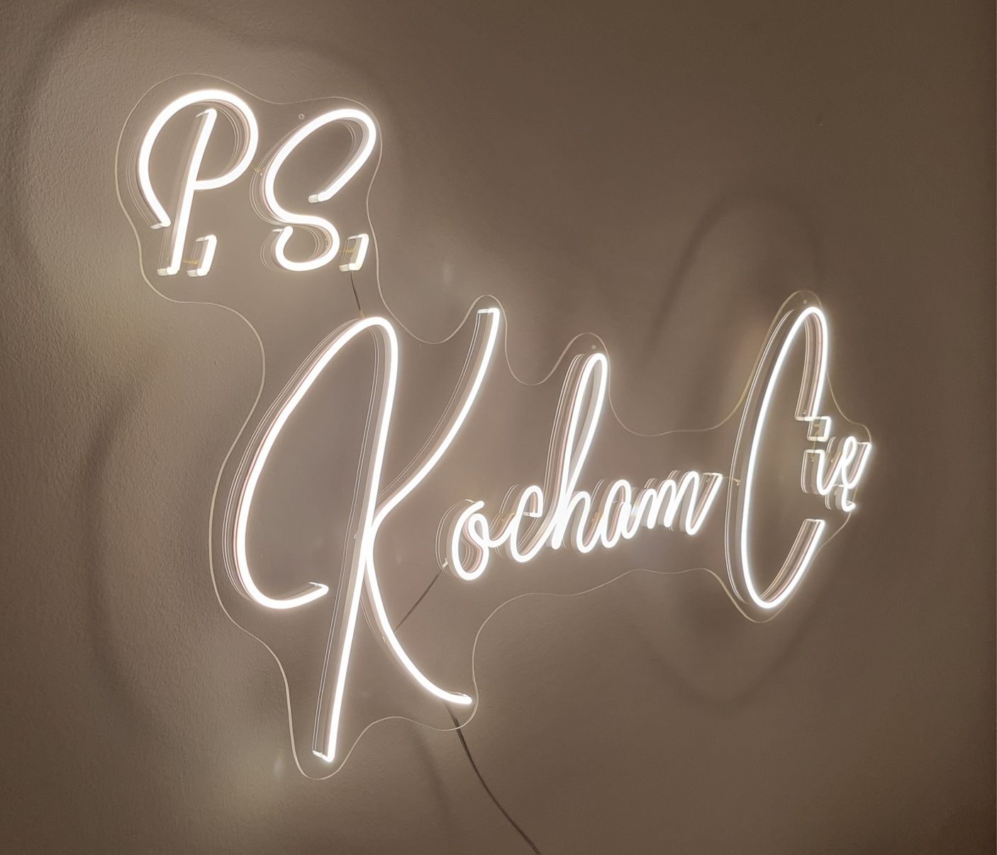 Napis led P. S. Kocham Cię neon ledon wesele ślub