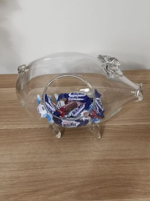 Świnka ze szkła pojemnik dekoracja