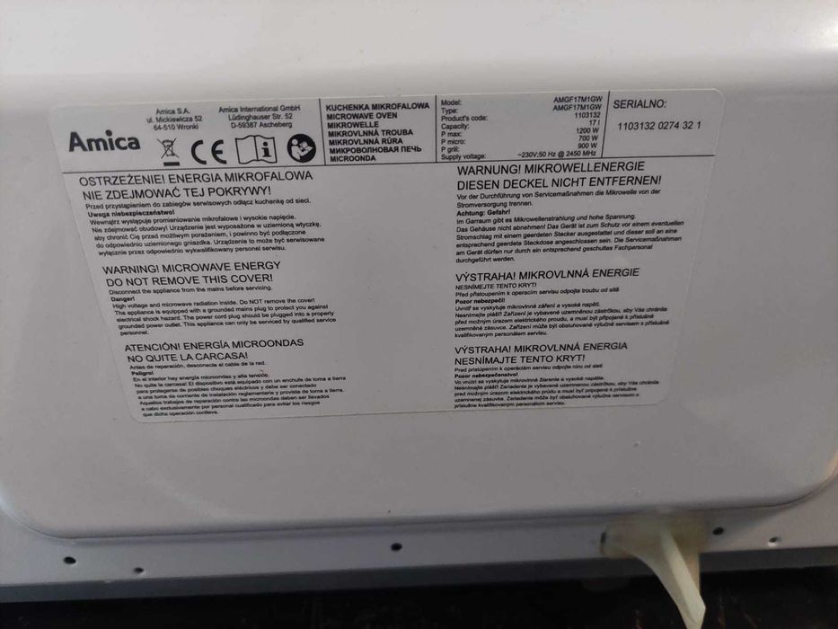 Kuchenka Mikrofalowa AMICA / Nowy Lombard / Cz-wa