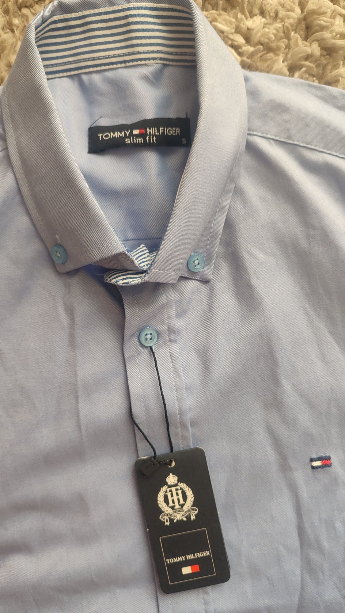 Nowa koszula elegancka gładka Tommy Hilfiger slim fit S