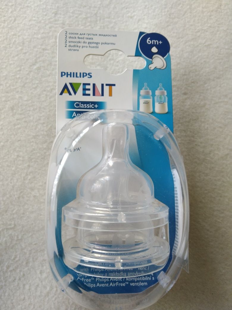 Avent classic smoczek do butelki na butelkę 6m + do kaszki Y