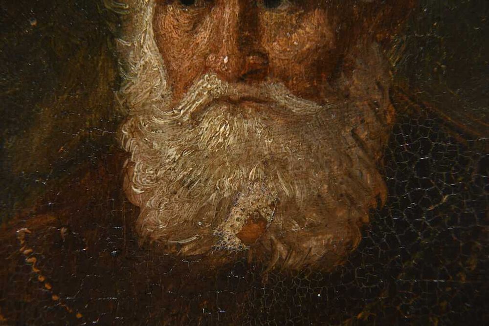 Portret olejny na desce XVIII w.