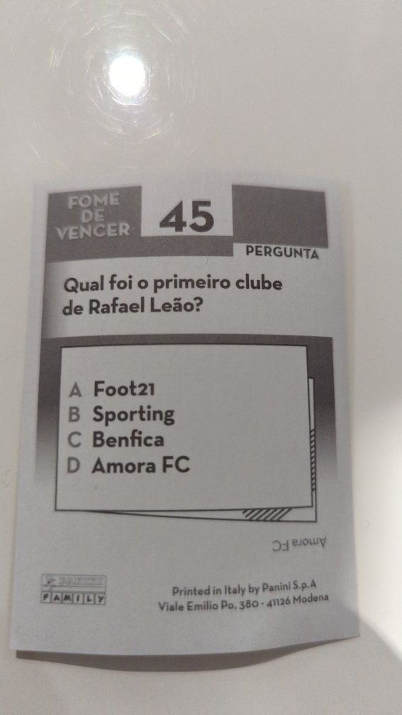 Cromo Panini x Rafael Leão (n 45)