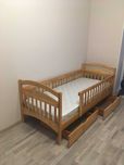 Детская кровать из дерева + подарок с матрасом в комплекте