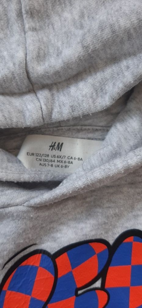 Bluza szara z kapturem New York H&M 122-128