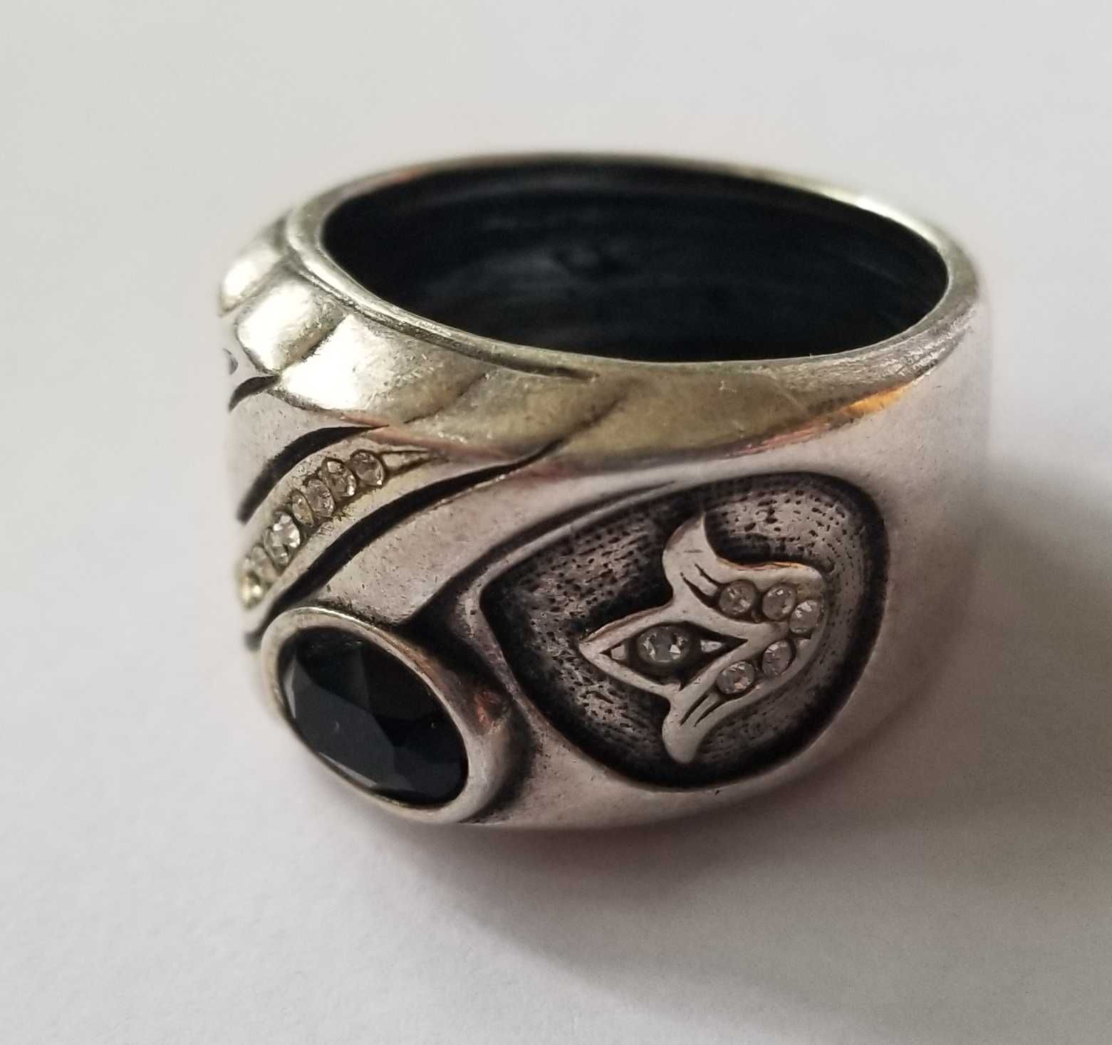 чоловічий перстень срібло 925, королівська лілія з камінням