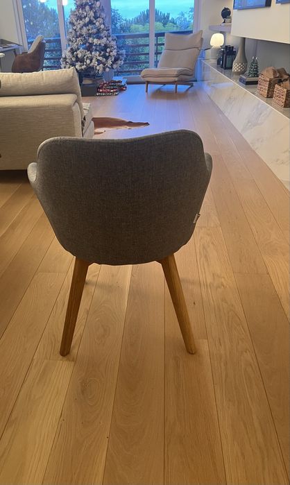 6 cadeiras tecido cinzentas