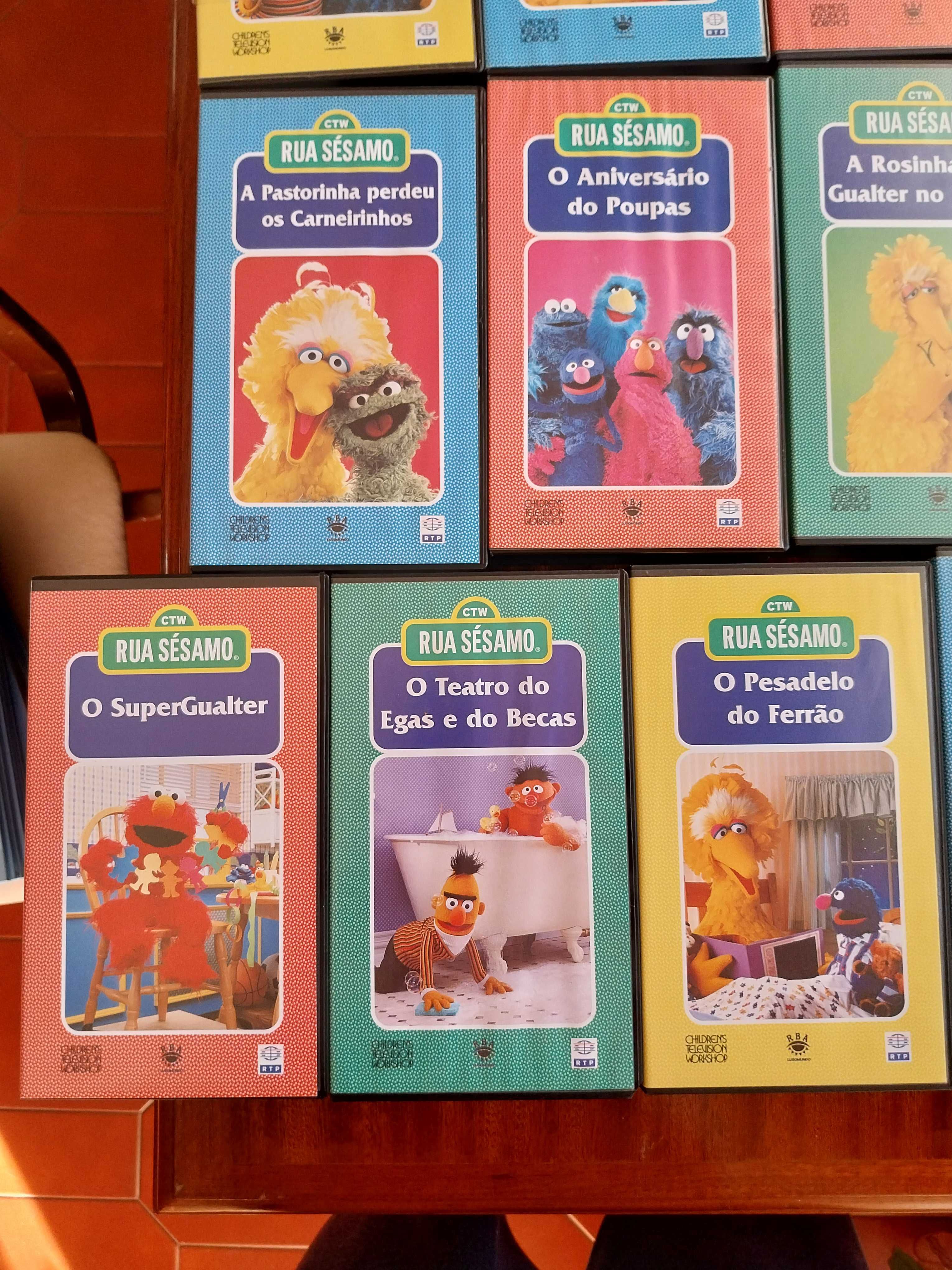 Coleção Rua Sésamo - VHS / 21 Cassetes, vintage, antiguidade