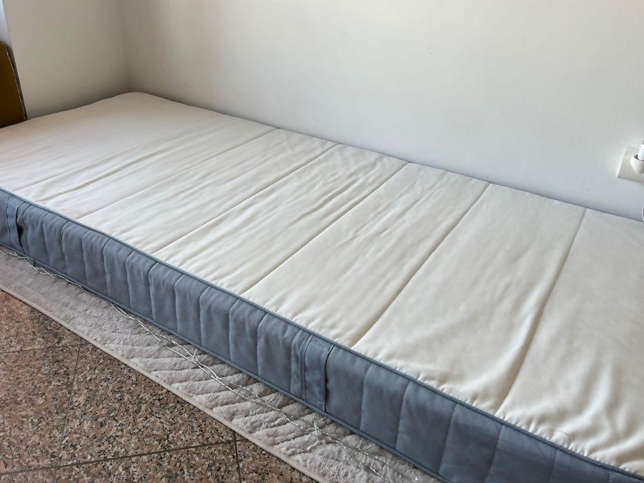 VESTMARKA Colchão de molas, firme/azul claro, 90x200 cm