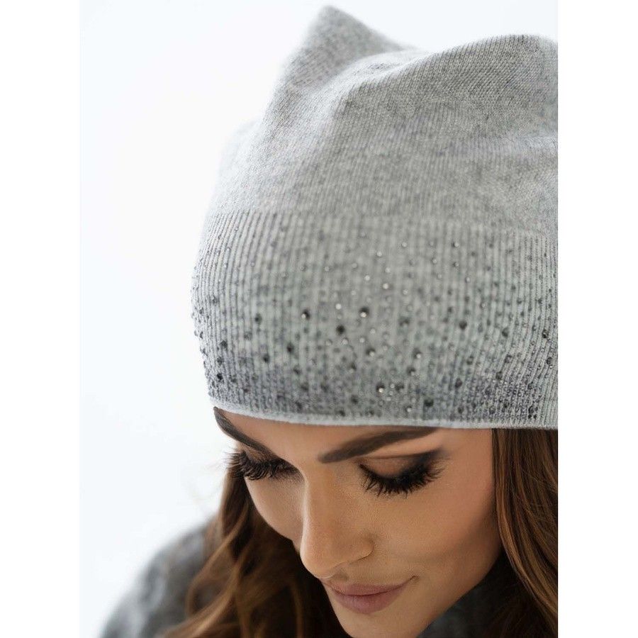 ciepła czapka beanie z błyszczącymi kryształkami - peterson