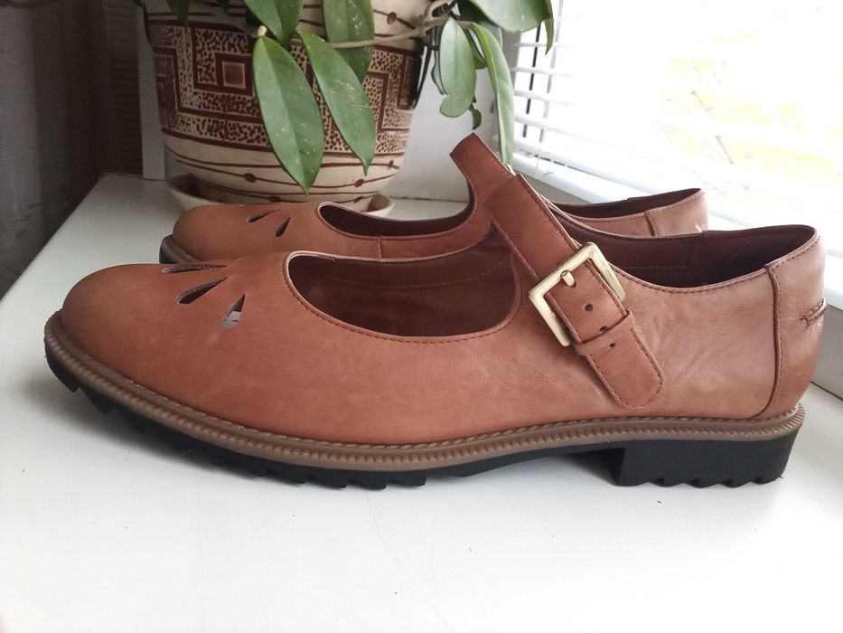 Clarks - пр-во камбоджия. кожаные туфли лоферы,. р. 40 - 26 см