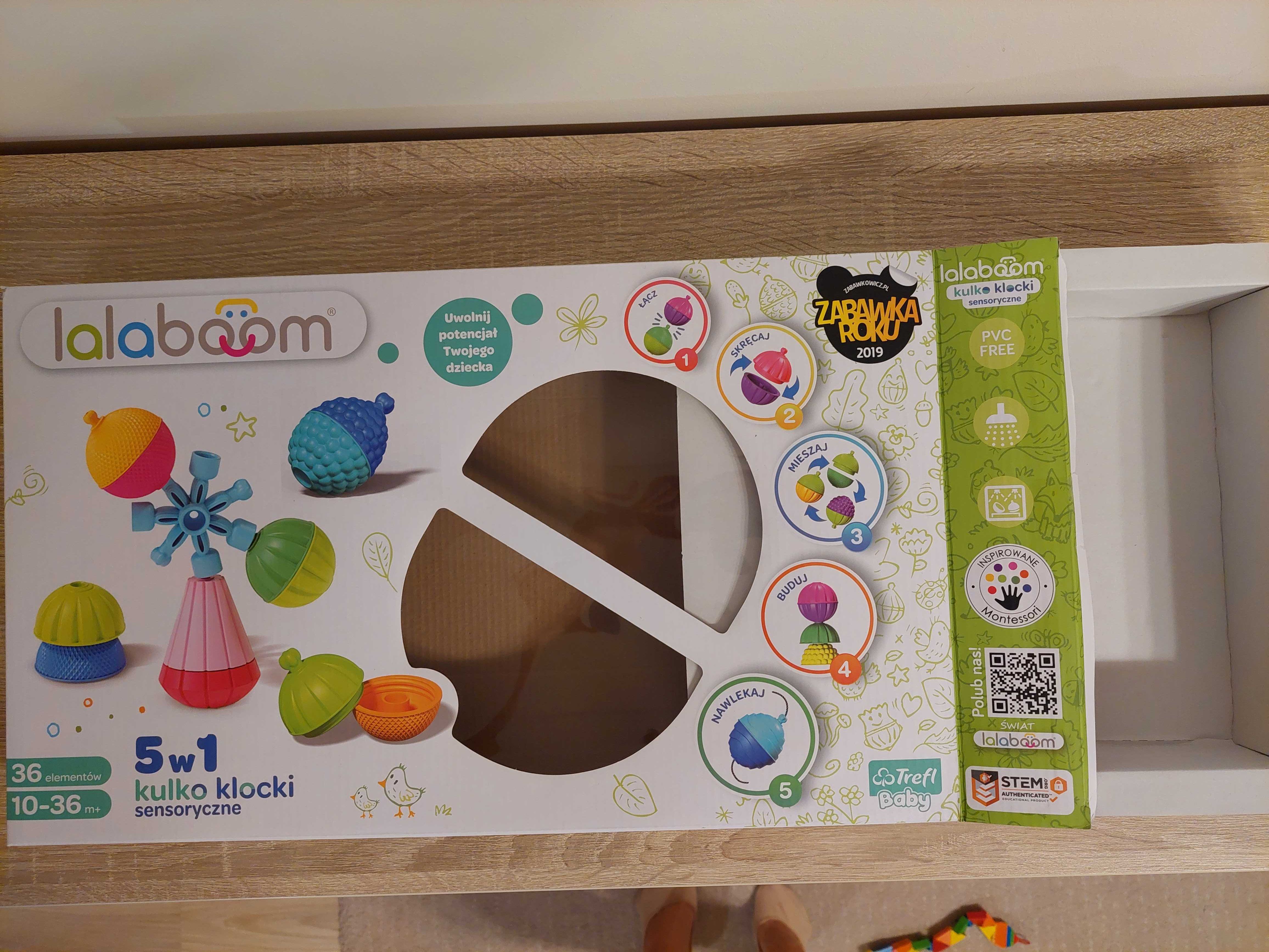 Lalaboom, kulko klocki sensoryczne, 36 elementów