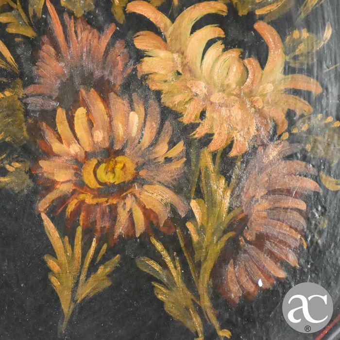 Tabuleiro em folha de metal, pintado à mão, séc. XIX