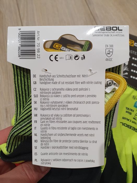 Rekawice ochronne robocze Gebol Master cut XL antyprzecieciowe