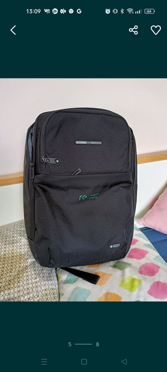 Plecak na laptopa ze sterylizatorem 15,6 calaUV-C