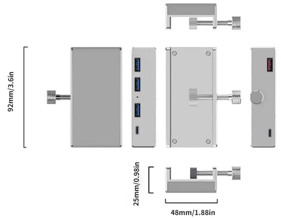 USB HUB ONEVAN (QX-049) USB 3.0 +  2 USB-C (юсб хаб)