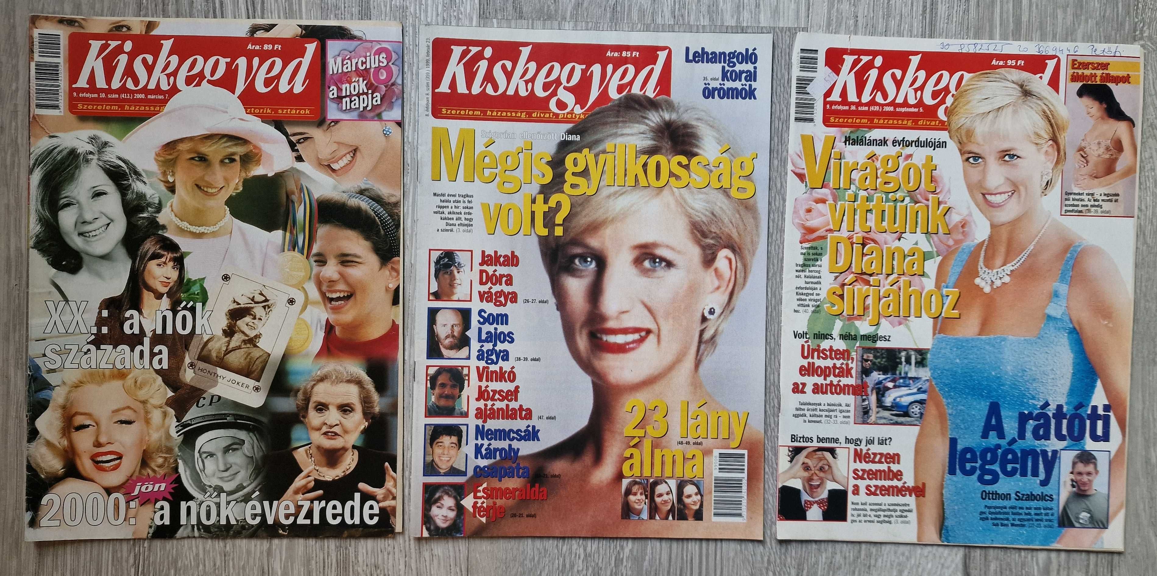Czasopisma Kiskegyed (Węgry) z Księżną Dianą