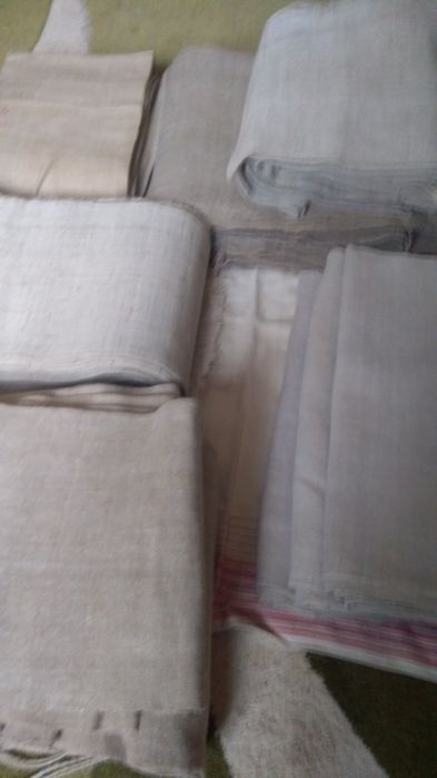 Нитки з 100%льону ,та тонкоруне ляне полотно.