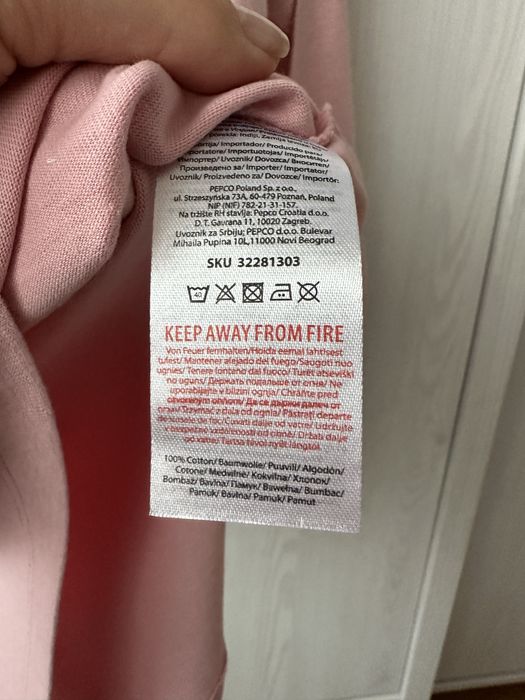 Nowa różowa bluzka longsleeve / długi rękaw Pepco 116 odwracane cekiny