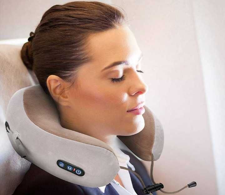 Масажна подушка для шиї з підігрівом USB, дорожня U-подушка