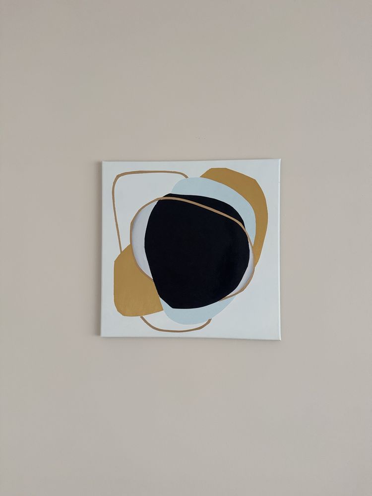 Obraz abstrakcja zloto nowoczesny 40x40 cm