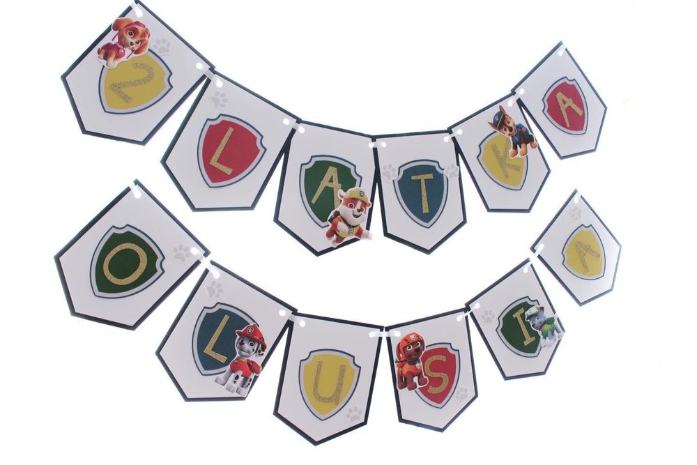 Girlanda urodzinowa baner banner urodzinowy psi patrol