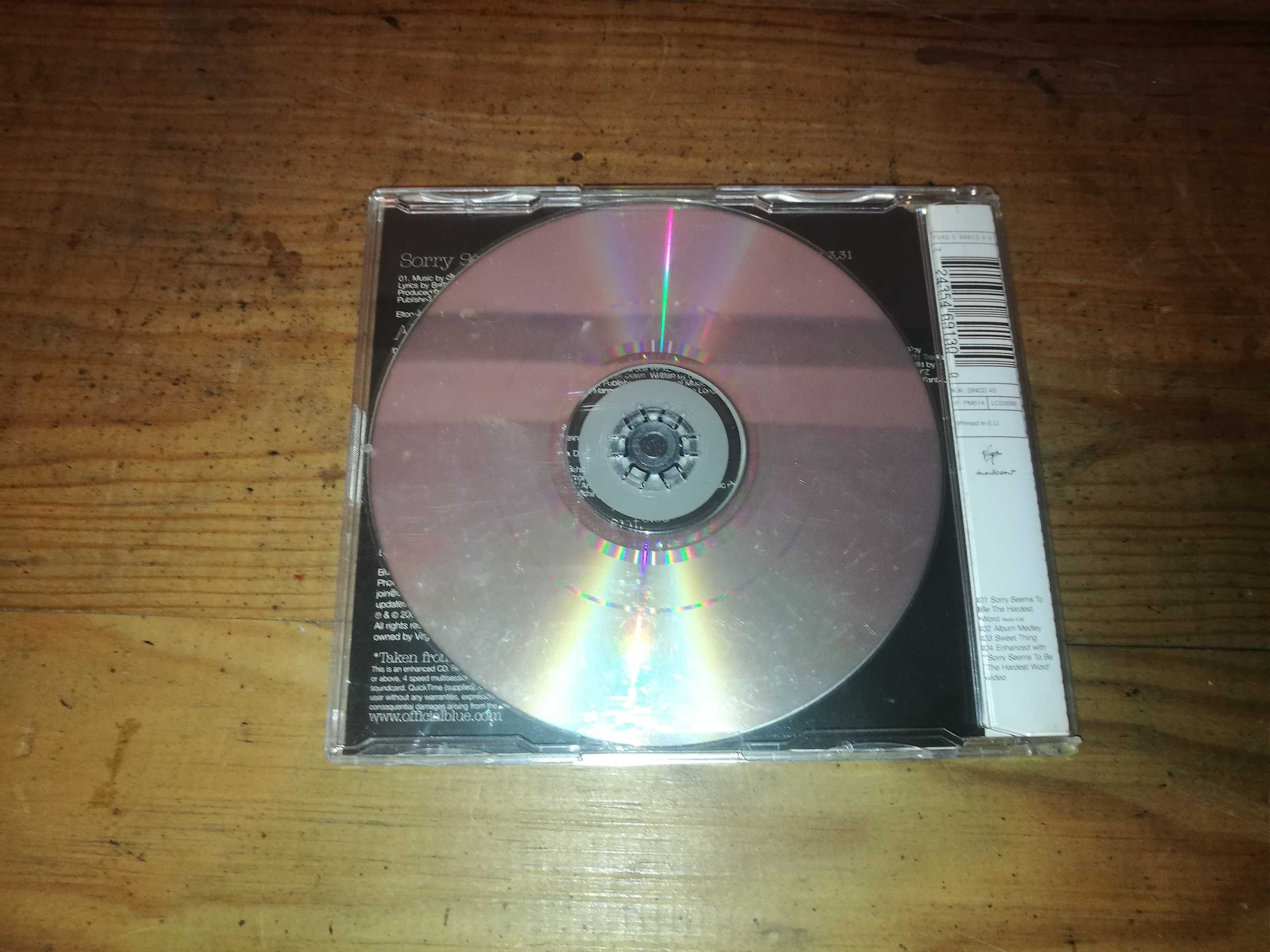 Blue Featuring Elton John - Sorry Seems To Be Hardest Word CD SINGLE