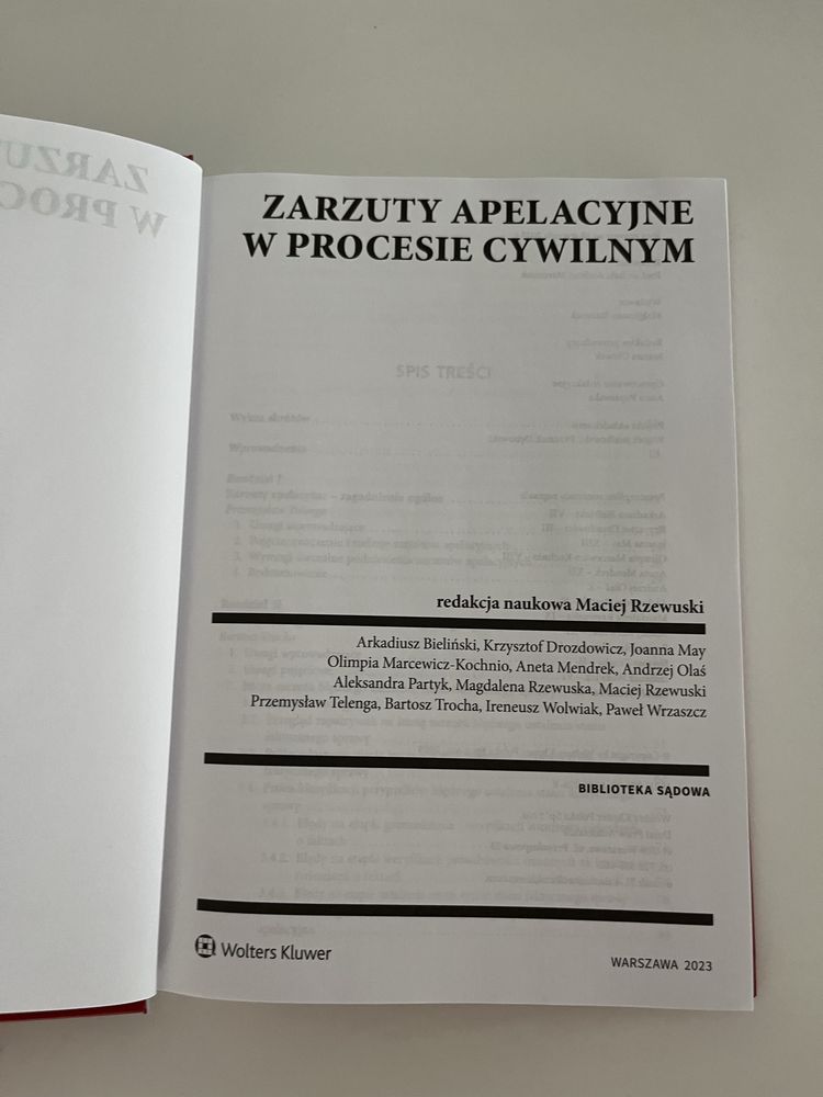 Zarzuty apelacyjne w procesie cywilnym, Maciej Rzewuski, 2023