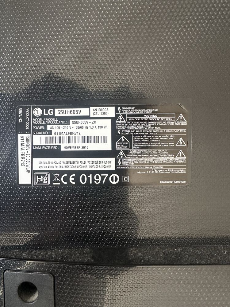 Tv LG 55UH605V para arranjar LEDS