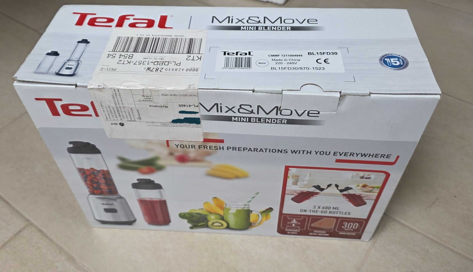 TEFAL Blender Mix&Move BL15FD30 Nowy