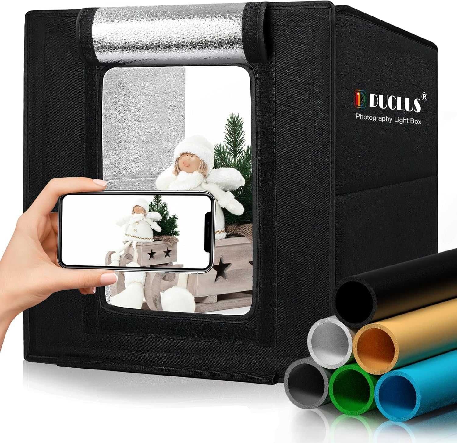 Namiot Bezcieniowy 25x25x25 Fotograficzny FotoBox 6x Tło Składany