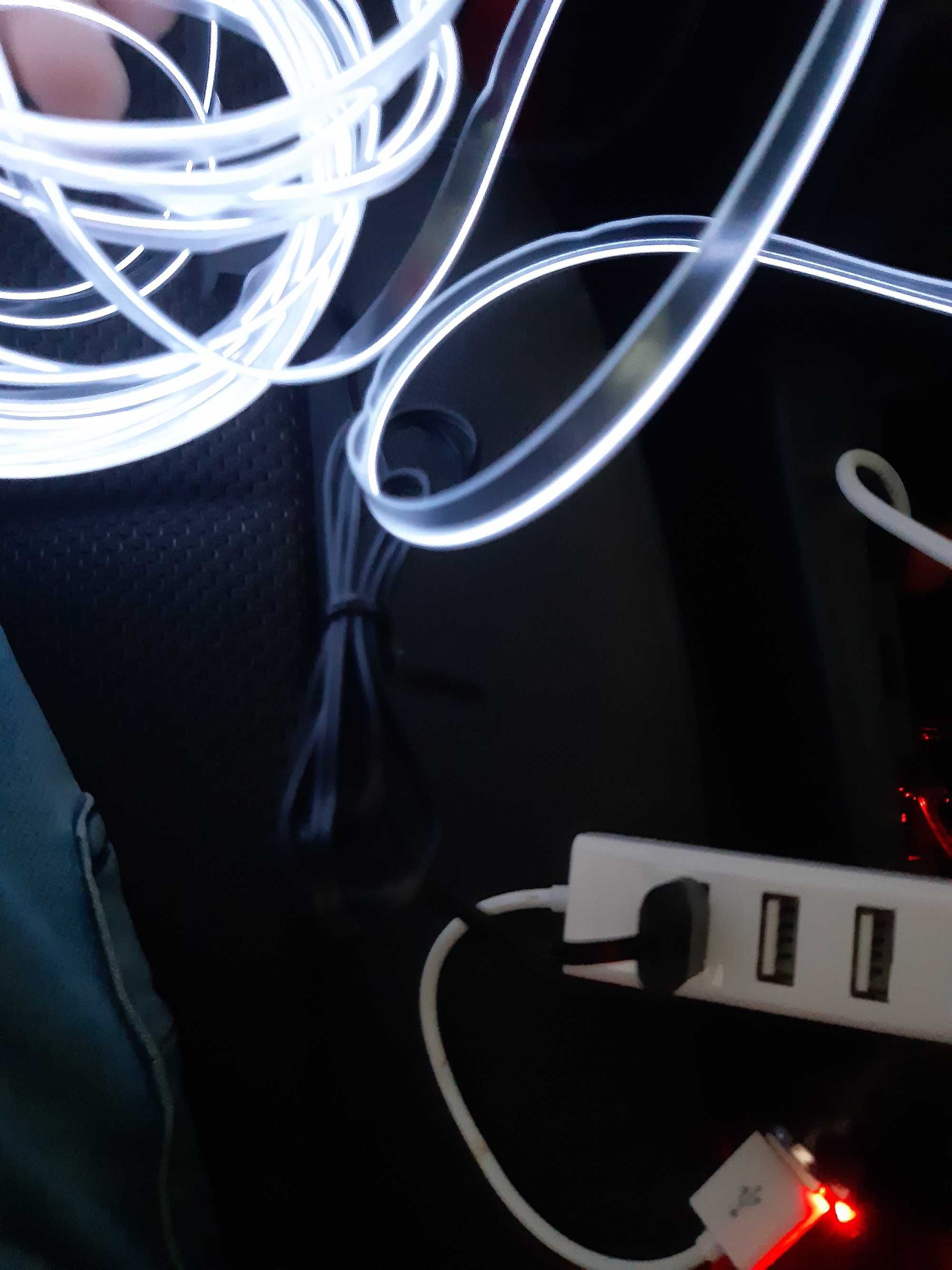 Światłowód led świecący  - do domu lub samochodu na USB