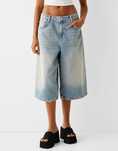 Широкі сині оверсайз джинсові шорти Super Baggy Bershka