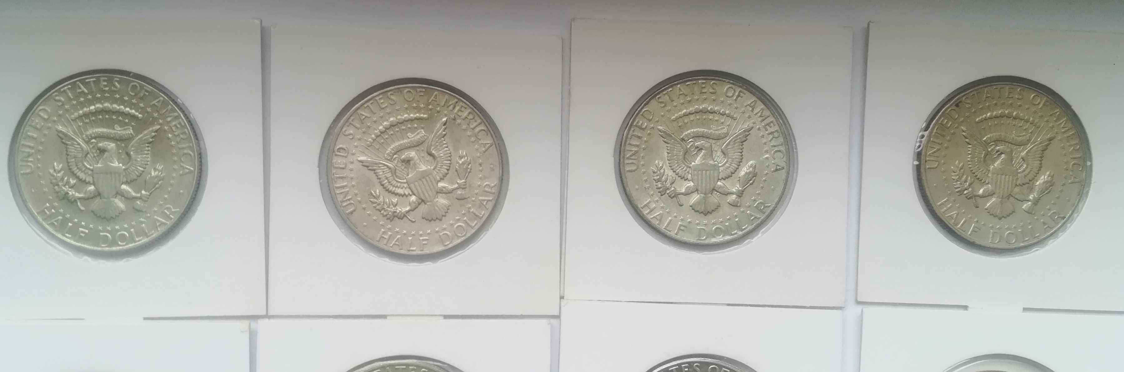 Monety srebrne half pół dolara 1967-69 zestaw 12 sztuk srebro ag nr 5