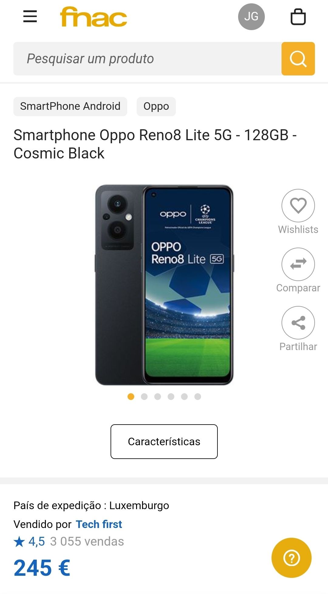 Telemóvel OPPO Reno 8 Lite 5G