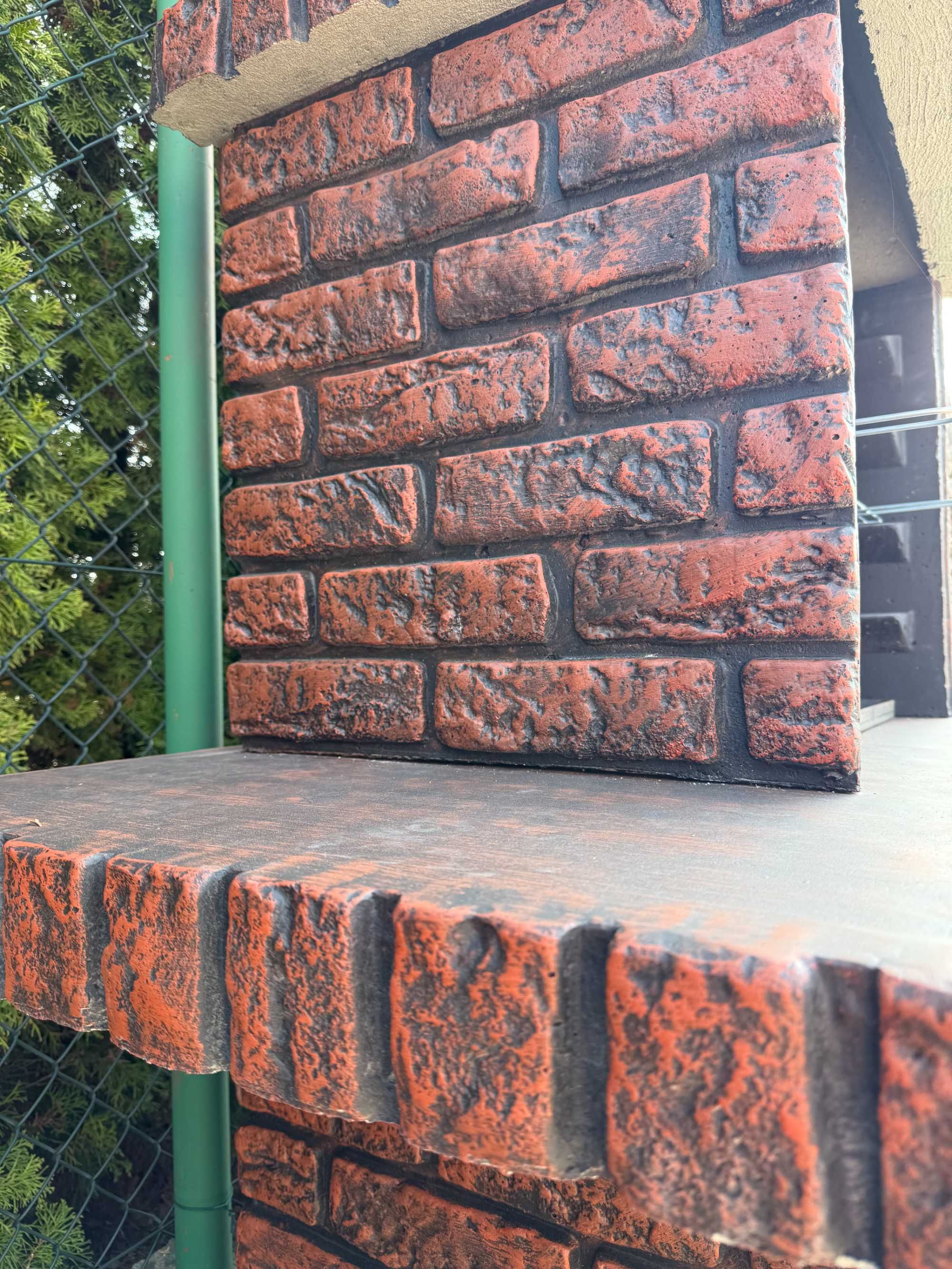 Duzy piękny grill betonowy imitacja cegły k4 grill węglowy