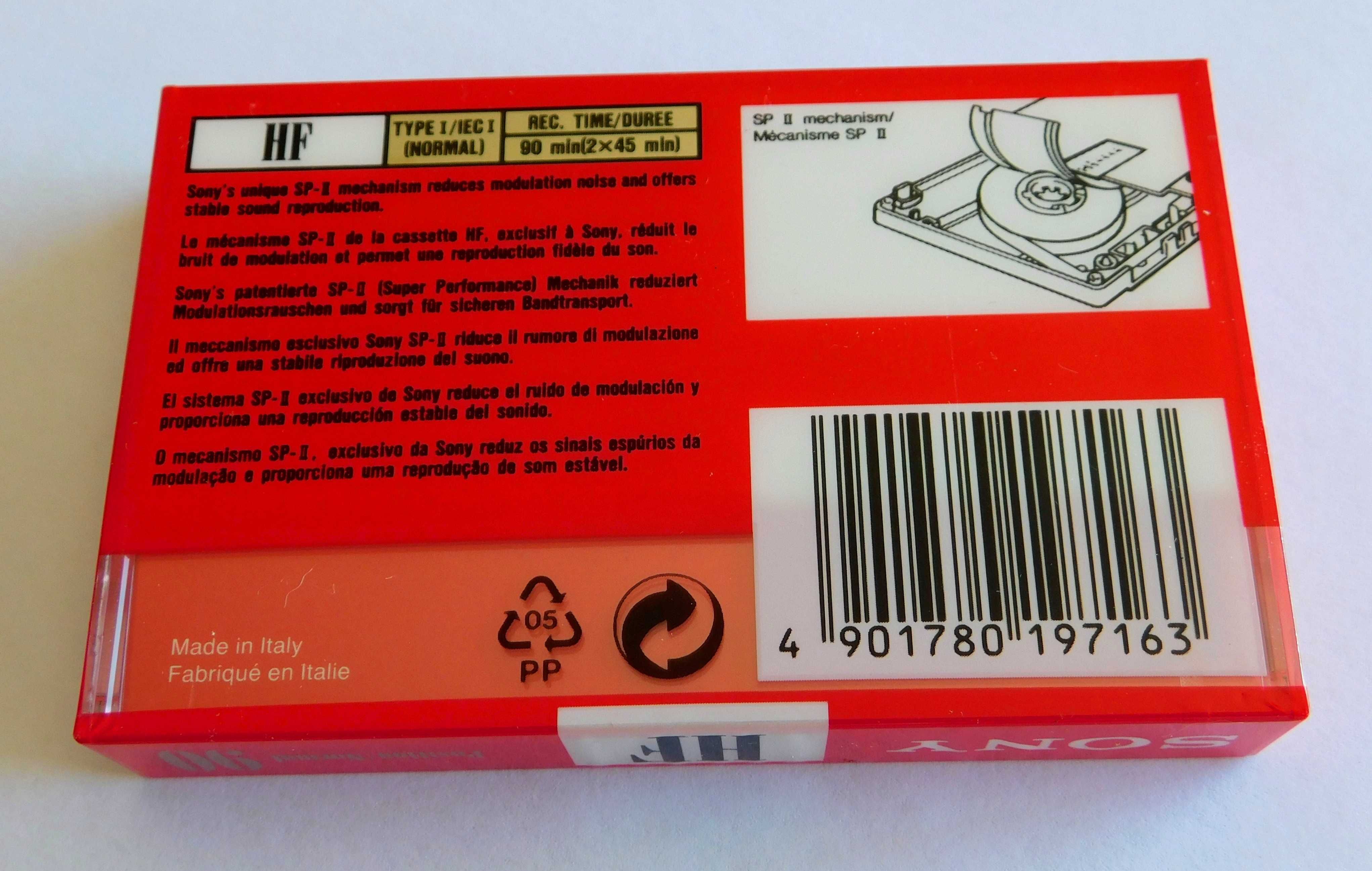 Antiga cassette audio Sony HF nova selada de fábrica