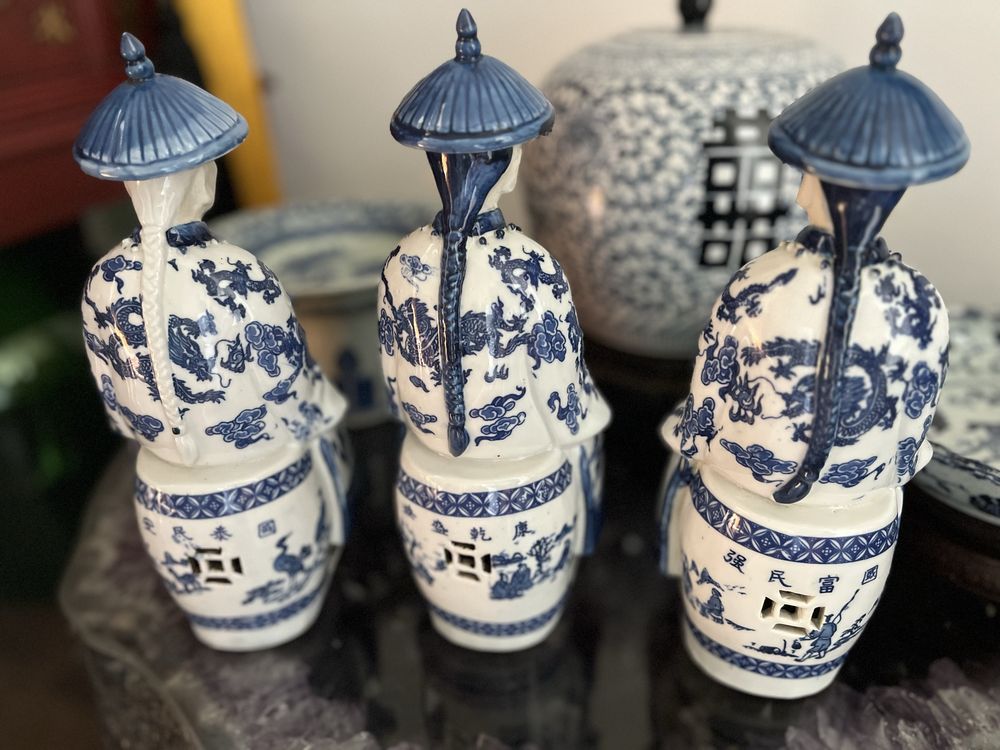 Estatuas Porcelana dignitários chineses