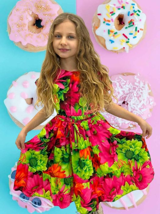 Piękne sukienki letnie trzy kolory dziewczynka Lola bianka