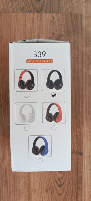 SŁUCHAWKI BEZPRZEWODOWE regulowane nauszne blotooth mikrofon LED RGB