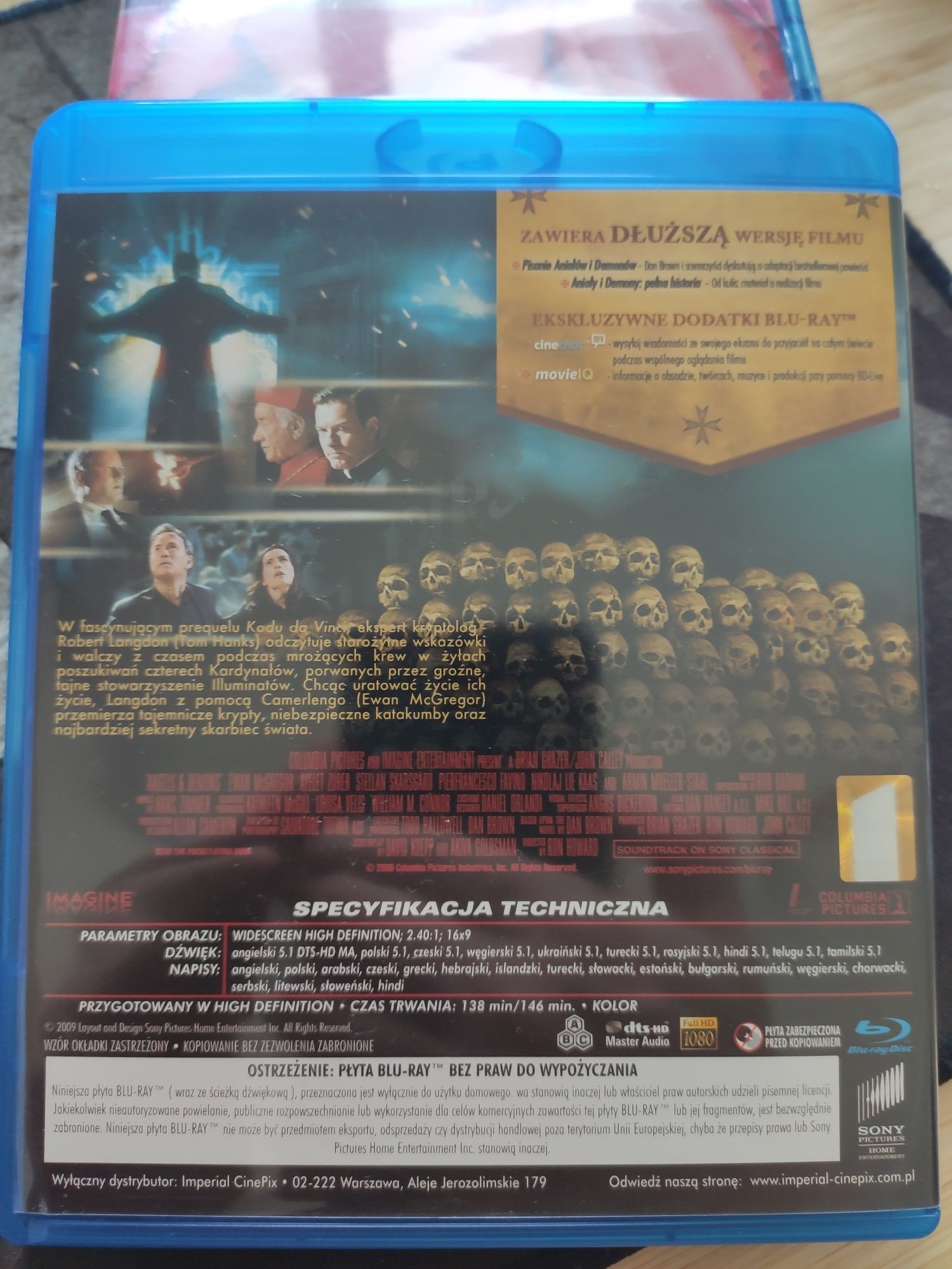 Anioły i Demony blu-ray PL